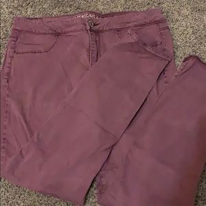 Maroon American Eagle Jeggings